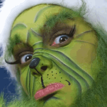 grinch makeup costume makeup christmas pouting