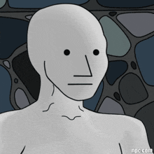 a cartoon drawing of a man 's face with the website npc.com in the bottom right corner