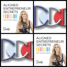 four posters for aligned entrepreneur secrets with traci berkingham