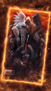 a painting of a skeleton with wings and a man with a hood