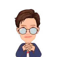 a cartoon drawing of a man wearing glasses and a jacket