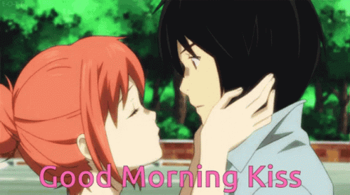 Kiss Good Morning GIF - Kiss Good Morning Anime - Discover & Share GIFs