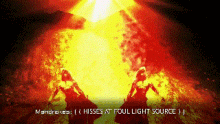 a computer generated image of a volcano erupting with the words mandrakes at fou light source