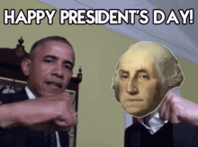 happy presidents george washington barack obama fist bump