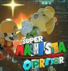 a video game called super mario smash is being played on a computer screen .