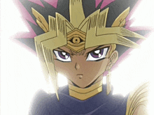a cartoon character with a crown on his head and a third eye
