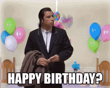 Confused Happy Birthday GIF - Birthday Travolta Alone GIFs