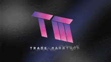 a logo for the trade marathon is displayed on a black background