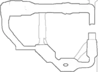 a black and white drawing of a swimming pool