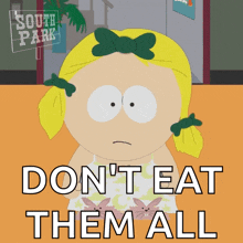 a cartoon of a girl with a sign that says south park on it
