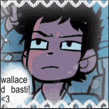 a picture of a cartoon character with the words wallace and basti below it