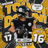 an advertisement for pittsburgh steelers player pickett