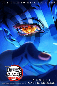 a poster for demon slayer infinity castle shows a person 's eye