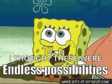 Possibilities Endless Possibilities GIF - Possibilities Endless Possibilities Sponge Bob GIFs