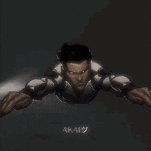 a cartoon character is standing in a dark room with a light coming from his hand .