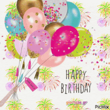 Happy Birthday Greetings GIF - Happy Birthday Greetings Balloons GIFs