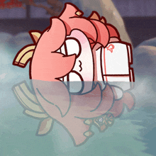 a cartoon drawing of a person in a bathing suit with a heart on it