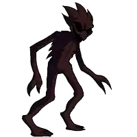 a cartoon drawing of a monster with a very long neck and arms .