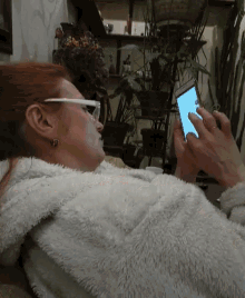 woman bored texting phone look