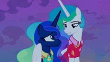 a cartoon of a unicorn with a blue mane