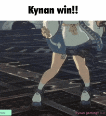 a picture of a girl with the words " kynan win " on the top