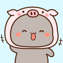 a cartoon drawing of a pig wearing a pink pig hat
