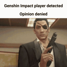 Genshin Impact Opinion Denied GIF - Genshin Impact Opinion Denied Goro Majima GIFs
