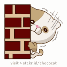 stckrmarket chococat scared hiding