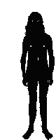 a black and white silhouette of a naked woman standing