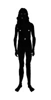a black and white silhouette of a naked woman standing