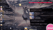 a screenshot of a video game with the words last week ( 2 maps )