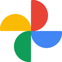 a google logo that has a yellow red green and blue petal