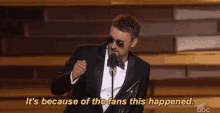 Its Because Of The Fans This Happened Eric Church GIF - Its Because Of The Fans This Happened Eric Church I Wanna Thank My Fans For This Award GIFs