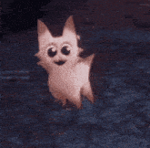 a cartoon cat with big eyes and a smile on its face .