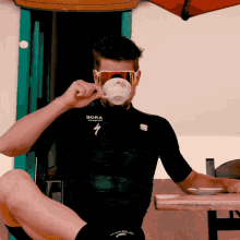 Tea Cyclist GIF - Tea Cyclist Drinking GIFs