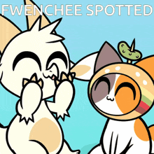 a cartoon of two animals with the words fwenchee spotted