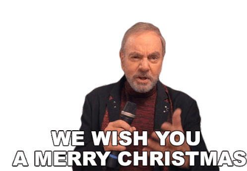 We Wish You A Merry Christmas Neil Diamond Sticker - We Wish You A Merry Christmas Neil Diamond Christmas Medley Song Stickers