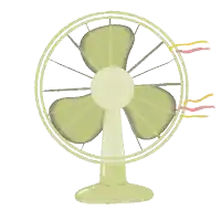 an illustration of a fan with the words cold air written on it