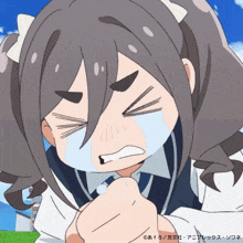 a cartoon of a girl crying with a caption that says ' a / a ' on it