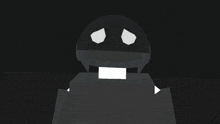 a black object with a white square in the middle of it 's mouth