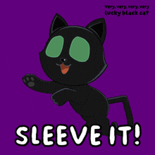 a very very very very lucky black cat says to sleeve it