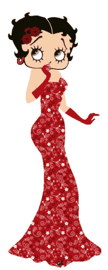red glitter betty boop gown pretty