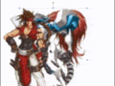 a pixelated image of a man and a woman