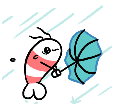 Shrimp Umbrella Sticker - Shrimp Umbrella Typhoon Stickers