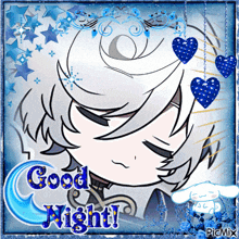 a picture of a cartoon character with the words good night on it