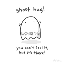 Ghost Hug Love Ya GIF - Ghost Hug Love Ya You Cant Feel It GIFs