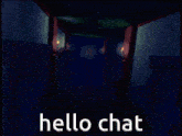 a candle in a hallway with the words hello chat