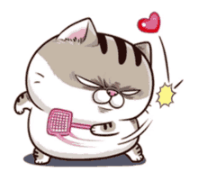 ami fat cat cute chubby heart mad