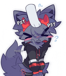 a drawing of a cat with the word pet on it
