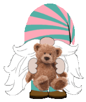 Teddy Bear Gnome Sticker - Teddy Bear Gnome Stickers